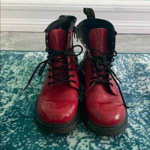 Bright red Dr. Martens